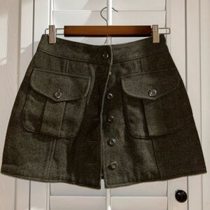 Abercrombie and Fitch vintage Dark Olive Button-Up Skirt XS